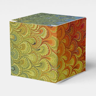 Rainbow Peacock Marble Favor Boxes