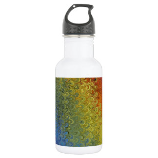 Rainbow Peacock Marble Water Bottle