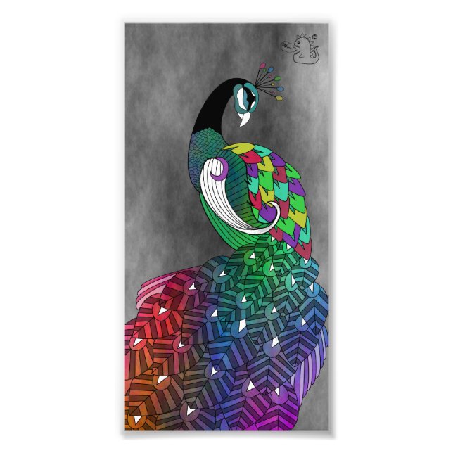 Rainbow Peacock Print (Front)