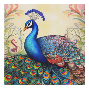 Rainbow Peacock Wall Art