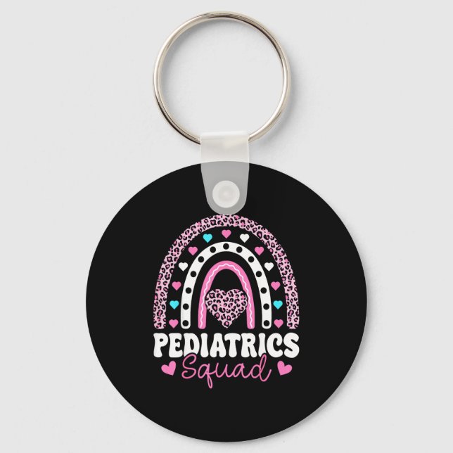 Rainbow Pediatrics Squad - Valentine's Day Pediatr Keychain (Front)