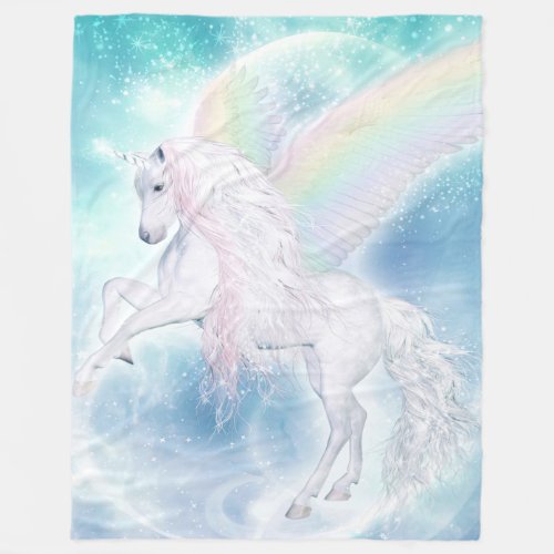 Rainbow Pegasus Unicorn Fleece Blanket