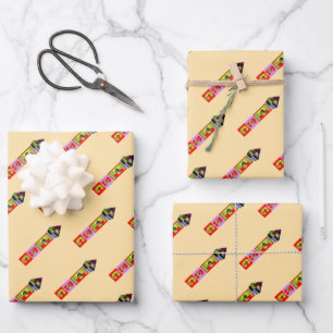 Rainbow Pen Gift  Wrapping Paper Sheets