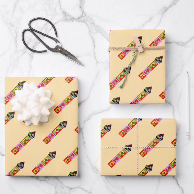 Rainbow Pen Gift  Wrapping Paper Sheets (Front)