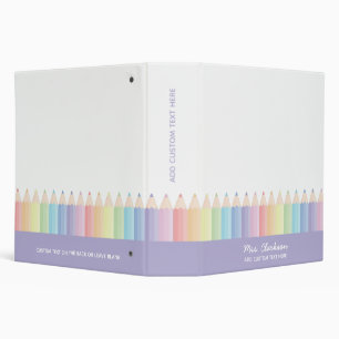 Rainbow Pencil Personalized Teacher Binder