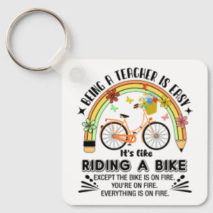 rainbow pencil Teacher Appreciation,funny Teacher Keychain