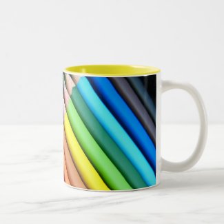 Rainbow pencils mug