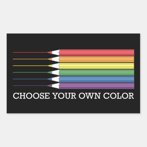 Rainbow Pencils LGBT Pride Rectangular Sticker