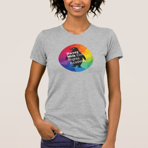 Rainbow Penguin _ Adult Slim Fit Grey T_Shirt