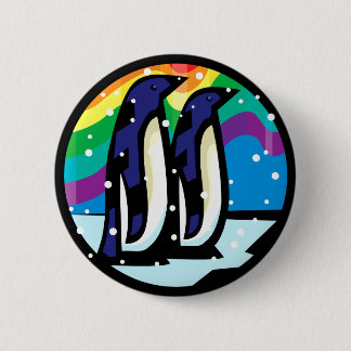 Rainbow Penguin Pinback Button