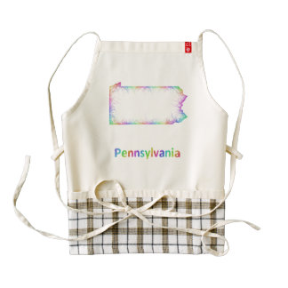 Rainbow Pennsylvania map Zazzle HEART Apron