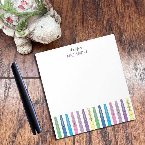 Rainbow Pens Personalized Teacher Notepad