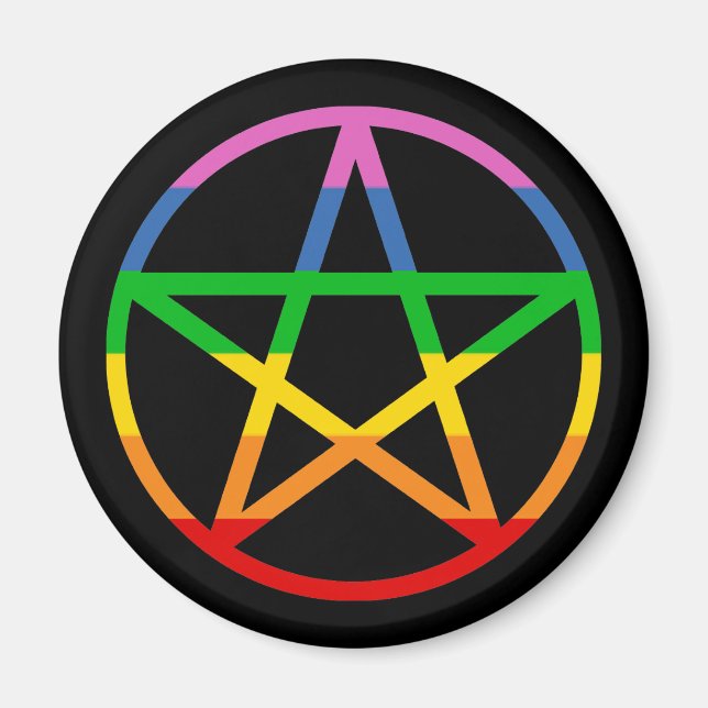 Rainbow Pentacle Magnet (Front)