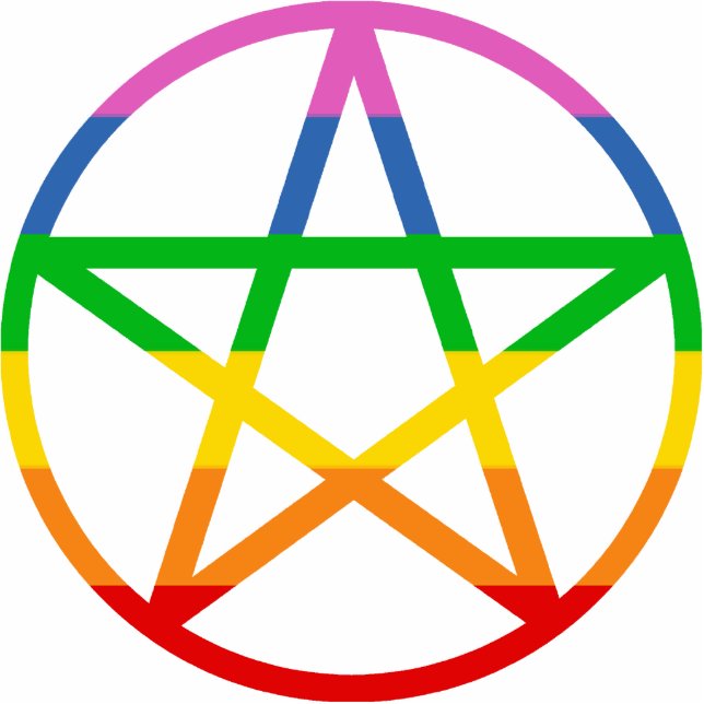 Rainbow Pentacle Statuette (Front)
