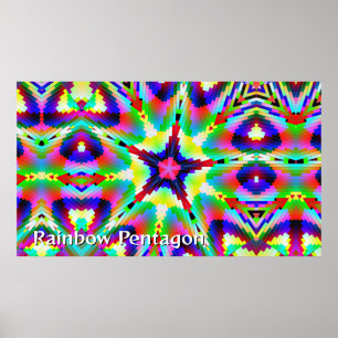 Rainbow Pentagon Star (You may change the words) Poster