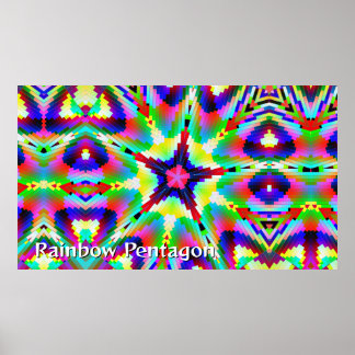 Rainbow Pentagon Star (You may change the words) Poster