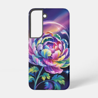 Rainbow Peony in Cosmic Bloom Samsung Galaxy S22 Case