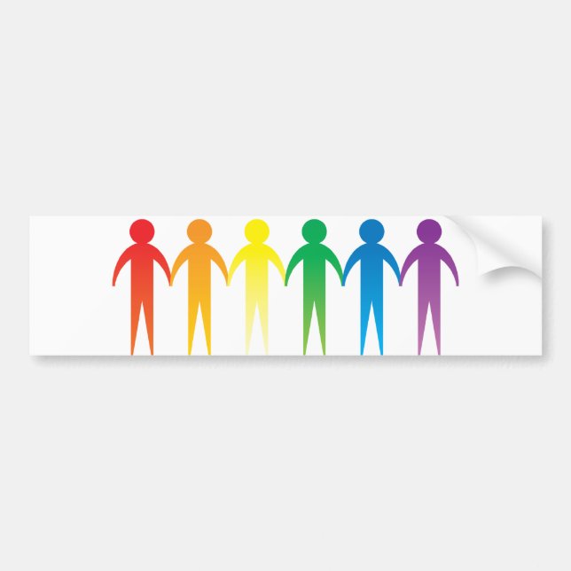 Rainbow People Bumper Sticker (Front)