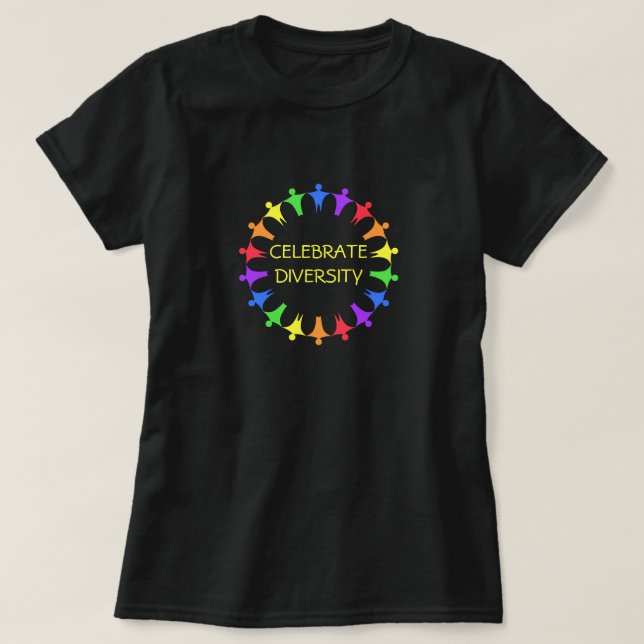 Rainbow People Celebrate Diversity T-Shirt (Design Front)