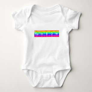 RaInBOW Periodic Table Elements Word Symbols Color Baby Bodysuit