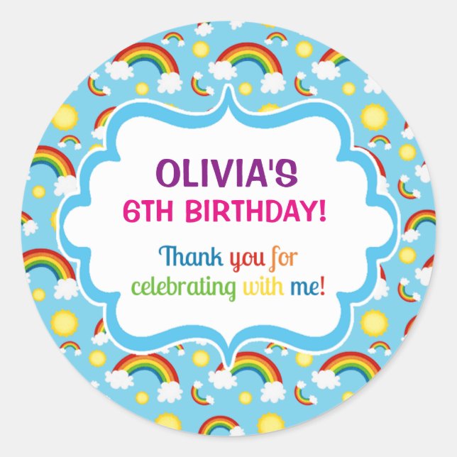 Rainbow personalised personalized cute cloud seals (Front)