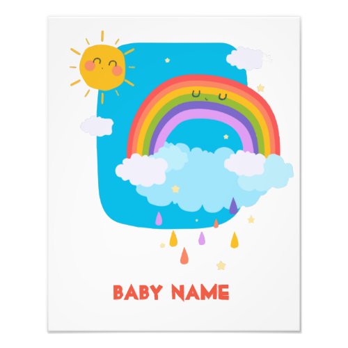 Rainbow Personalized Artwork_ Nursery Decor Photo Print
