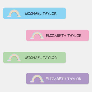 Rainbow Personalized Boy & Girl Name Kids' Labels
