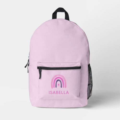 Rainbow Personalized Girl School  Printed Backpack