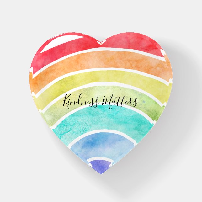 Rainbow personalized inspirational quote paperweight (Front)