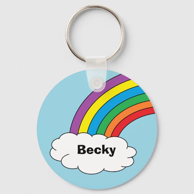 Rainbow Personalized Key Ring (Front)