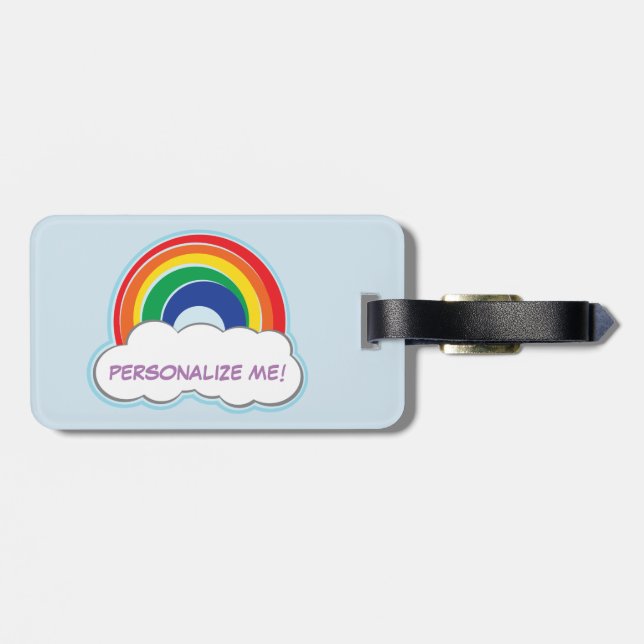 RAINBOW | personalized luggage tag (Back Horizontal)