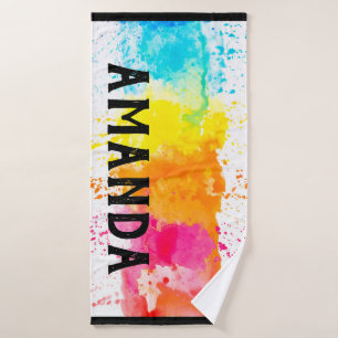 Rainbow Personalized Name Bath Towel