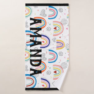 Rainbow Personalized Name Bath Towel