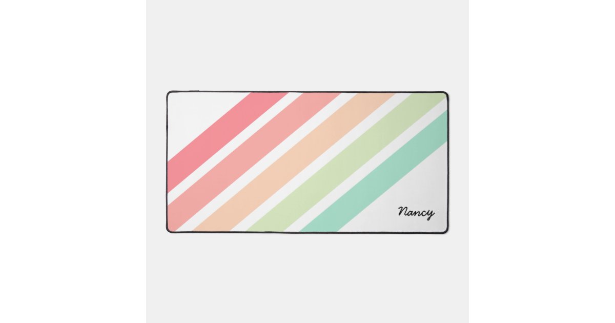 Rainbow Personalized Name Custom Personalized Desk Mat | Zazzle