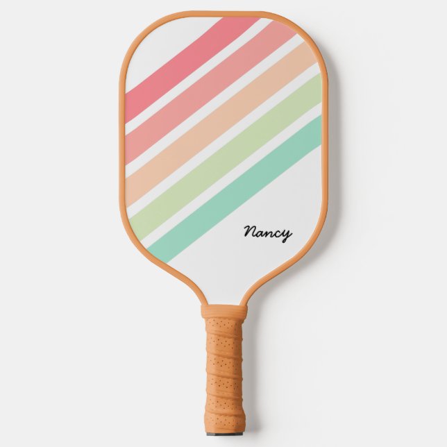 Rainbow Personalized Name Custom Pickleball Paddle (Front)