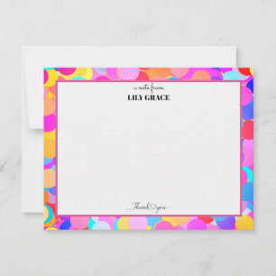 Rainbow Personalized Name Monogram, Thank You Gift Note Card