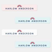 Rainbow Personalized Name School Waterproof Modern