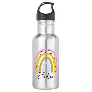 Rainbow Personalized Name Water Bottle Custom Kids