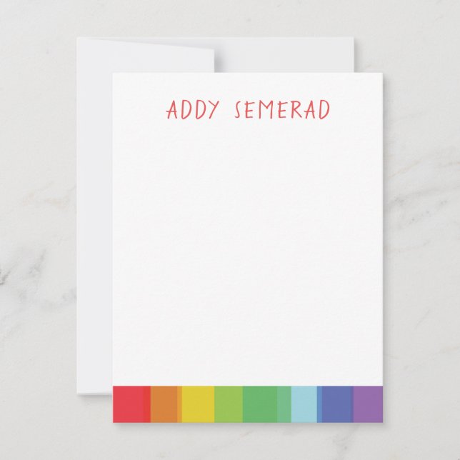 Rainbow Personalized Note Card (Front)