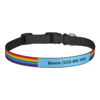 Rainbow Personalized Pet Collar by NightOwlsMenagerie at Zazzle