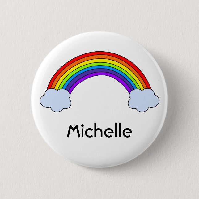 Rainbow Personalized Pinback Button (Front)