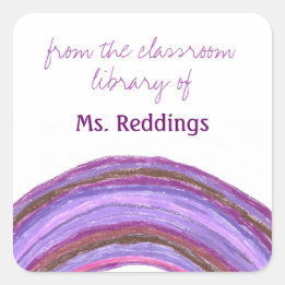 Rainbow personalized teacher bookplates