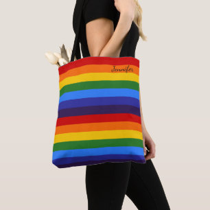 Rainbow Personalized Tote Bag