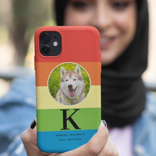 Rainbow Pet Monogram Made in USA for Your iPhone 15 Pro Case