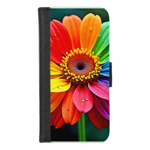 Rainbow Petal Flower Art iPhone 8/7 Wallet Case