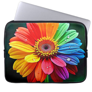 Rainbow Petal Flower Art Laptop Sleeve