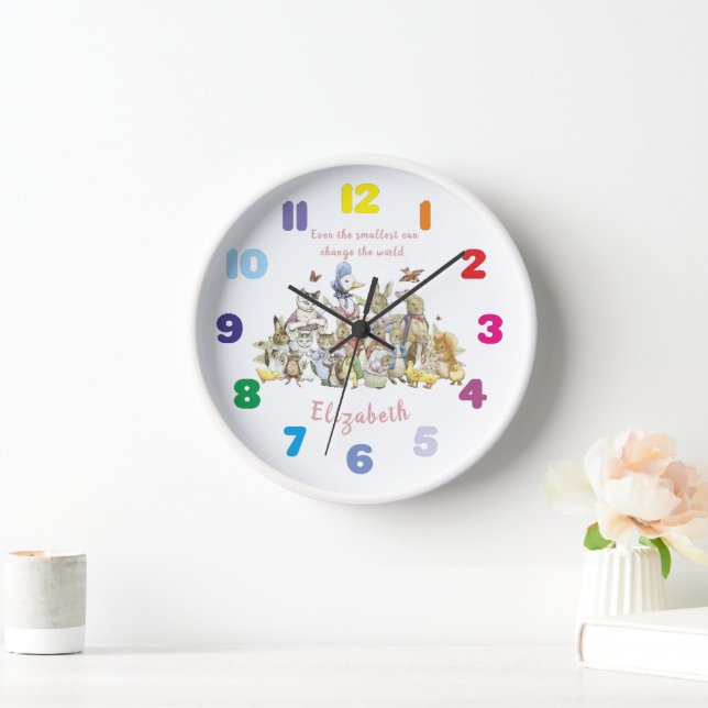 Rainbow Peter the Rabbit and Friends Wall Clock (Home)