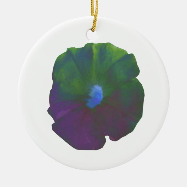 Rainbow Petunia Custom Birthday Ceramic Ornament (Front)
