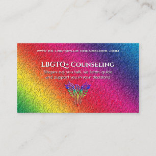 Rainbow Phoenix Rising LBGTQ+ Counseling Business Business Card