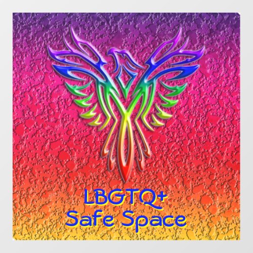 Rainbow Phoenix Rising LBGTQ Safe Space Support Wall Decal
